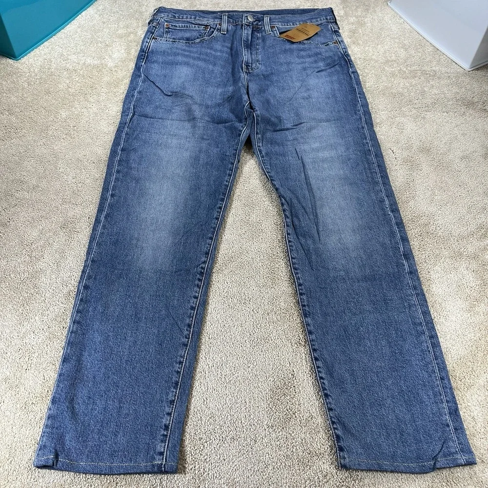 Levi's premium 502 Blue Jeans Men's Sz 34x34 True Fit‎ 35x31 New Stretchy Denim